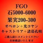 石5000-6000＋果実200-300＋オベロン＋光コヤン キャストリア＋諸葛孔明